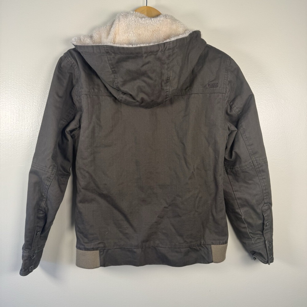 Mountain Khakis Army Green Sherpa Lined Canvas Jacket Women's Small Workwear - Picture 12 of 15